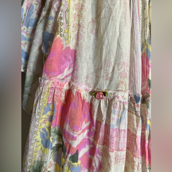 Free People In Full Swing Printed Vintage Rosette Tiered Robe Duster
